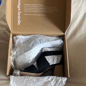 Dr. Scholl's Black and Tan Wedge Sandals